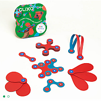 Clixo Itsy Pack Magnetic Building Kit 18 Piece Set - Flamingo & Blue