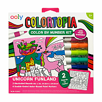 Ooly Colortopia Color By Number Paint Marker Kit - Unicorn Funland