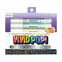 Ooly Vivid Pop! Water Based Paint Markers - Metallic - Set of 8