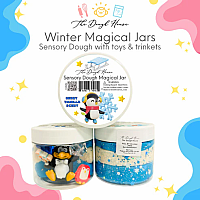 Winter Wonderland Magical Sensory Dough Jar by Dough House- Fun Size 5oz